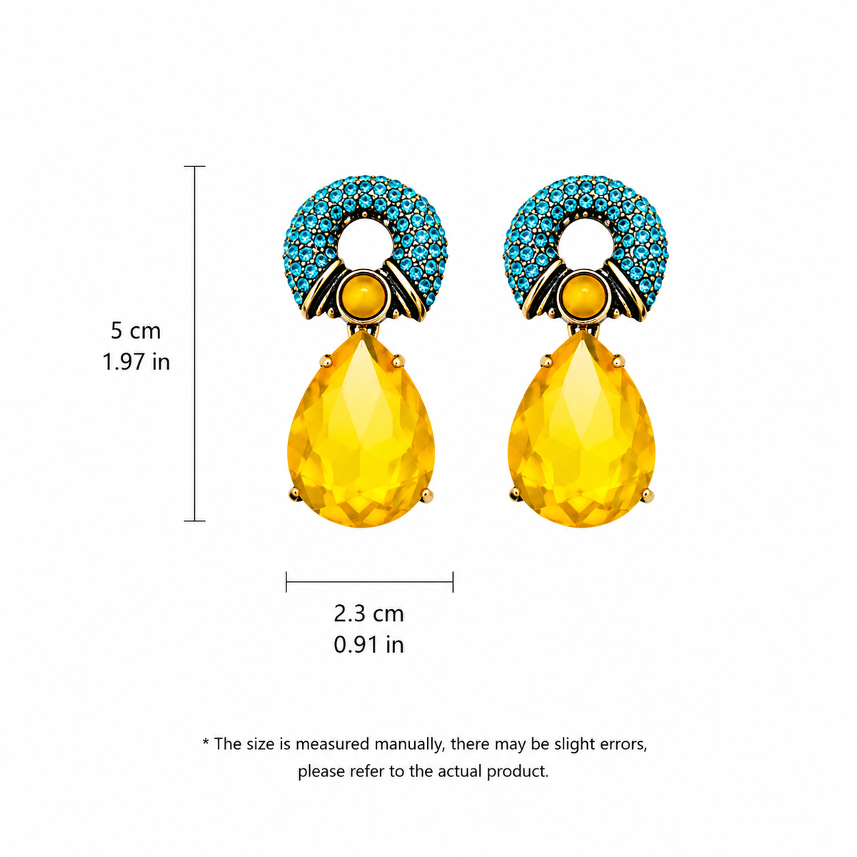 Rhinestone Water Drop Earrings