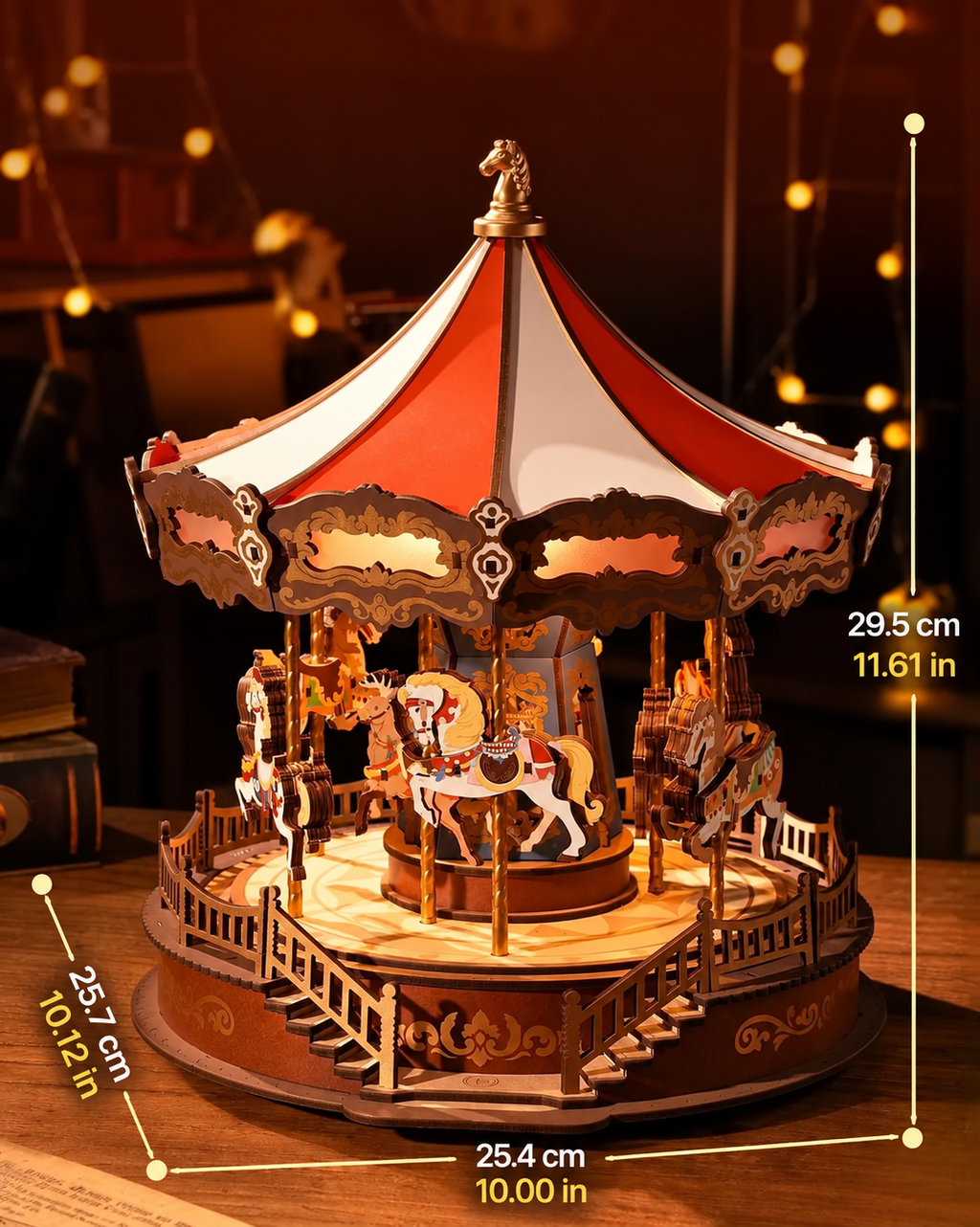 Do-It-Yourself Wooden Carousel Music Box Puzzle