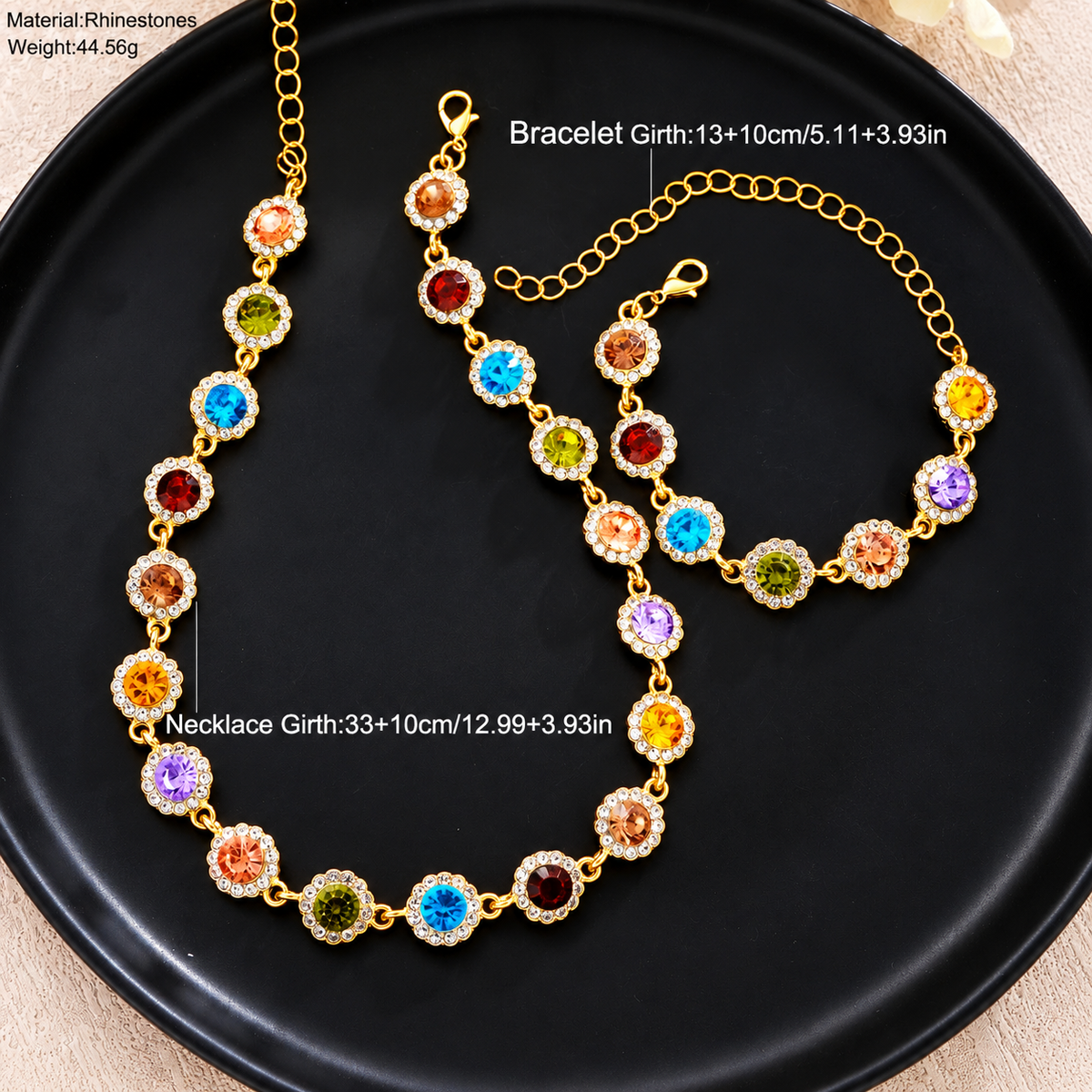 Colorful Crystal Necklace & Bracelet