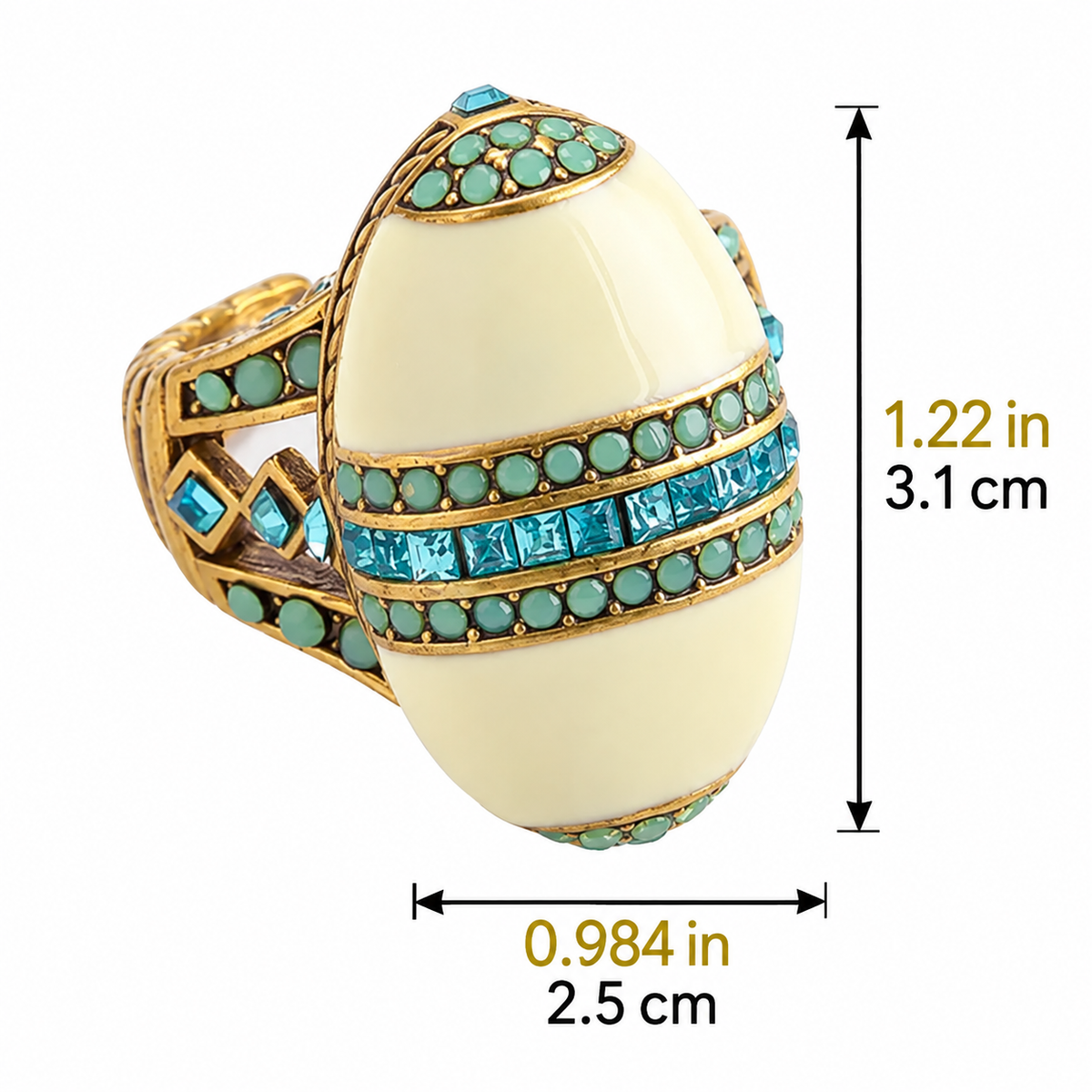 Vintage Oval Crystal Ring