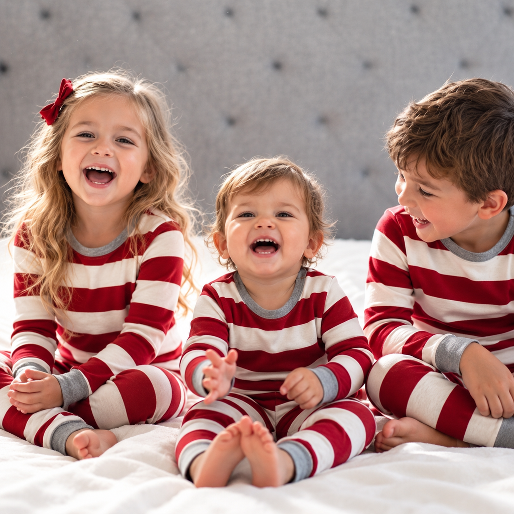 Red & White Striped Christmas Pajamas