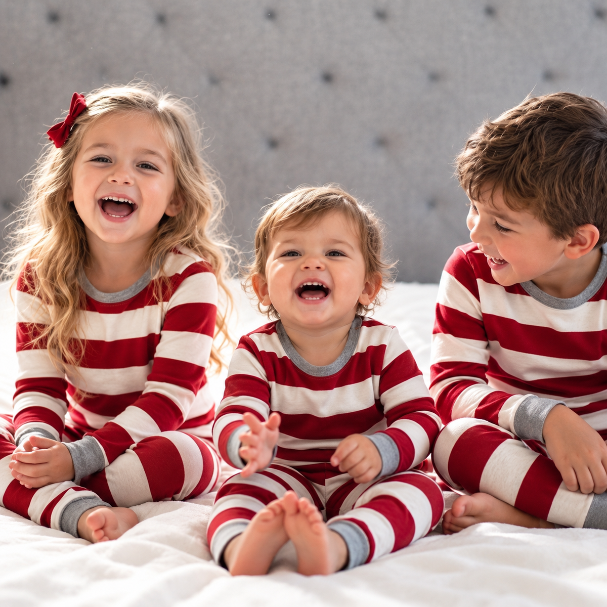 Red & White Striped Christmas Pajamas
