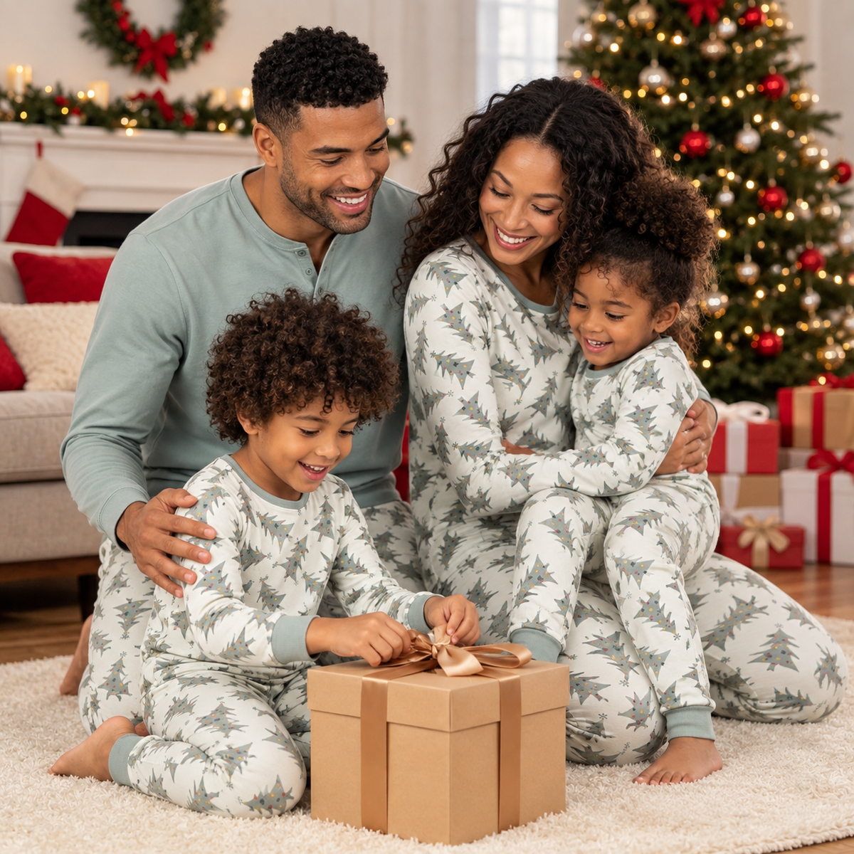 Christmas Tree Print Family Pajamas