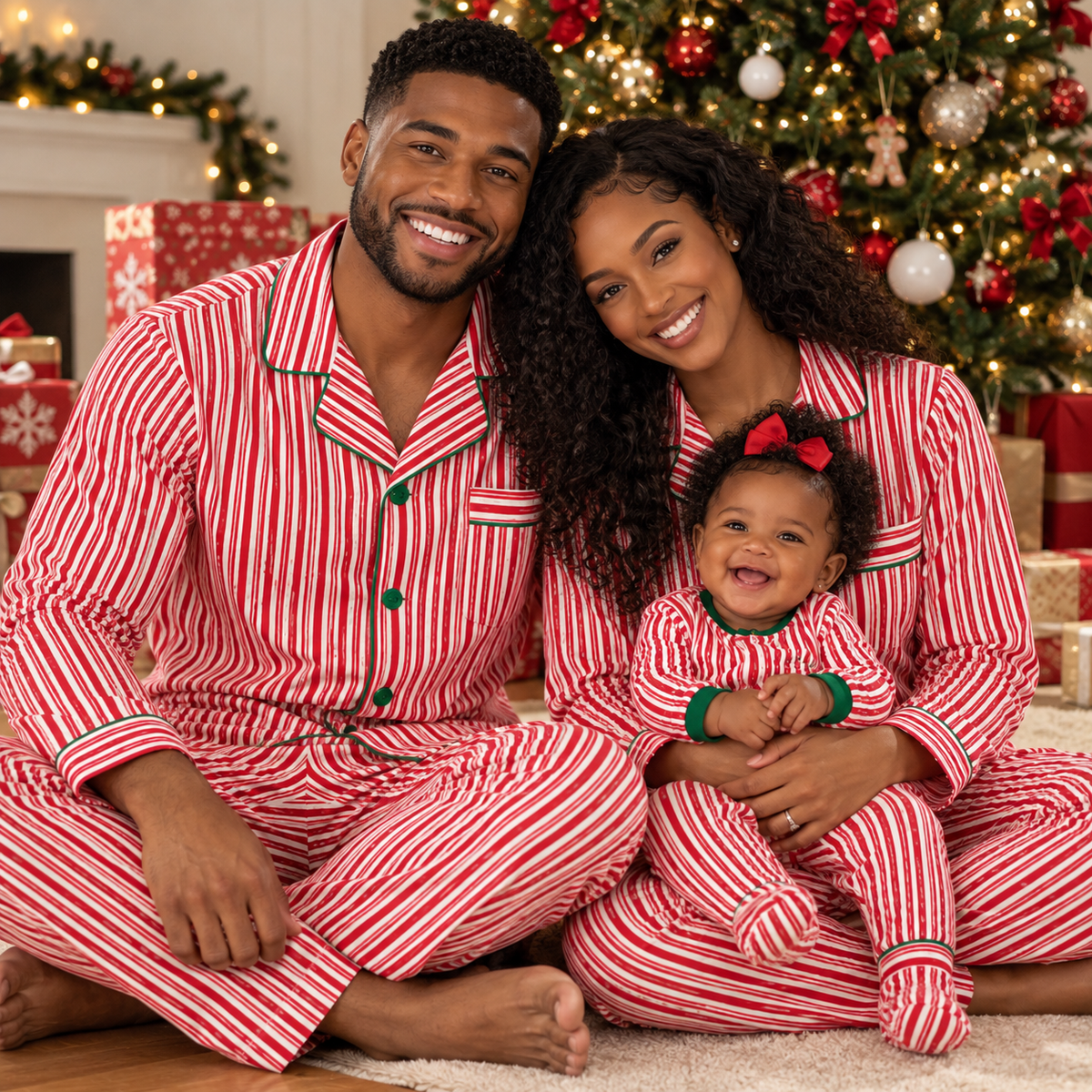 Red, White & Green Christmas Family Pajamas