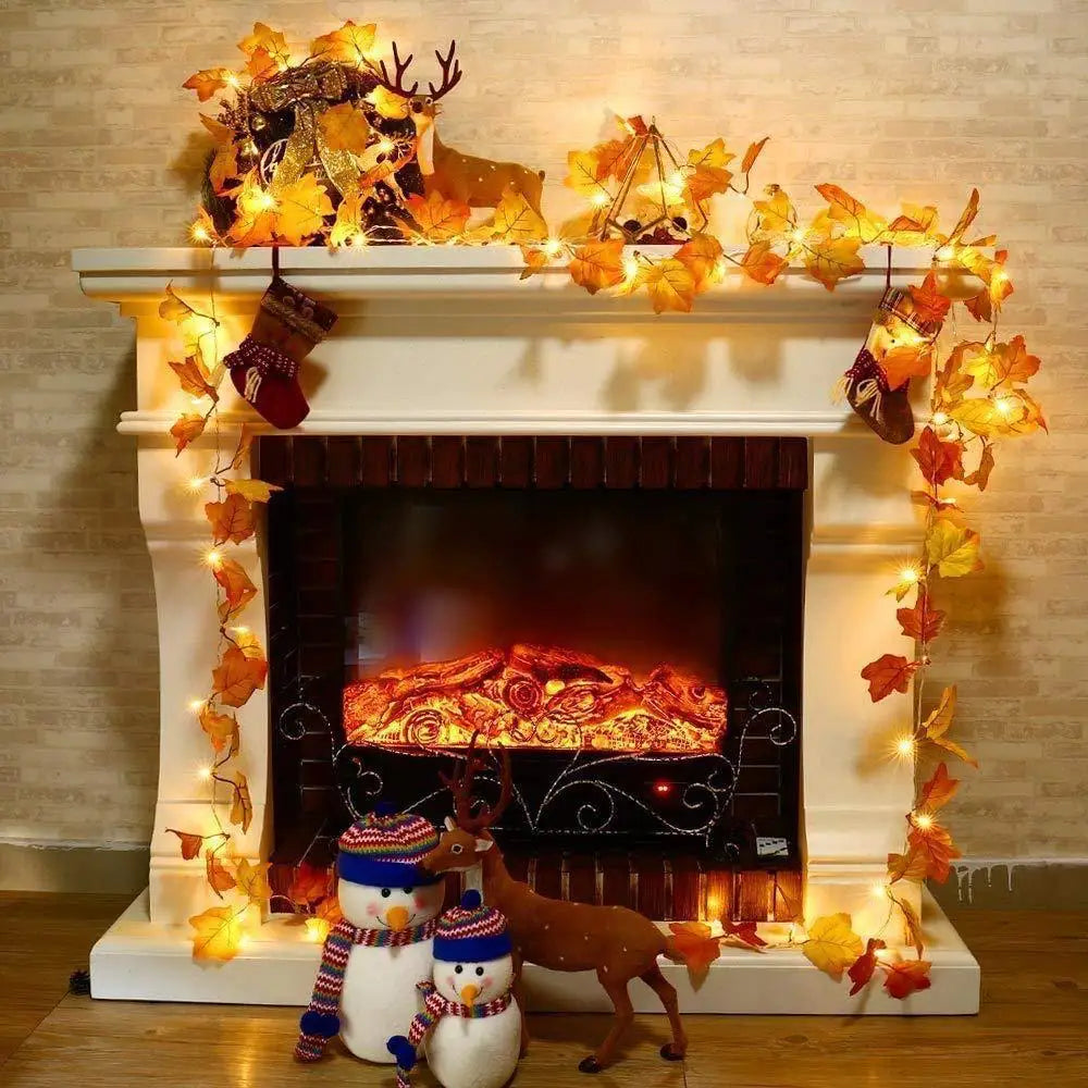 Maple Leaf LED Light Garland