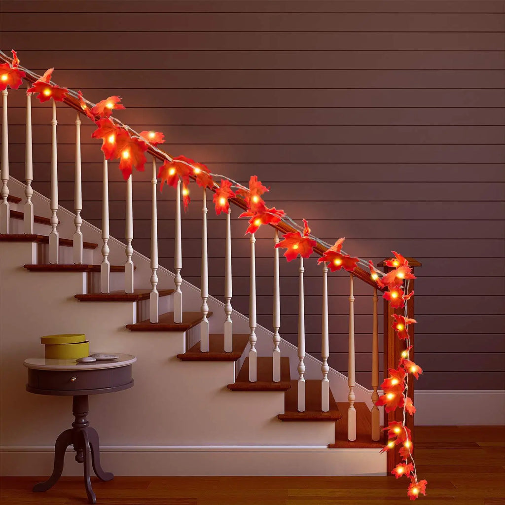 Maple Leaf LED Light Garland