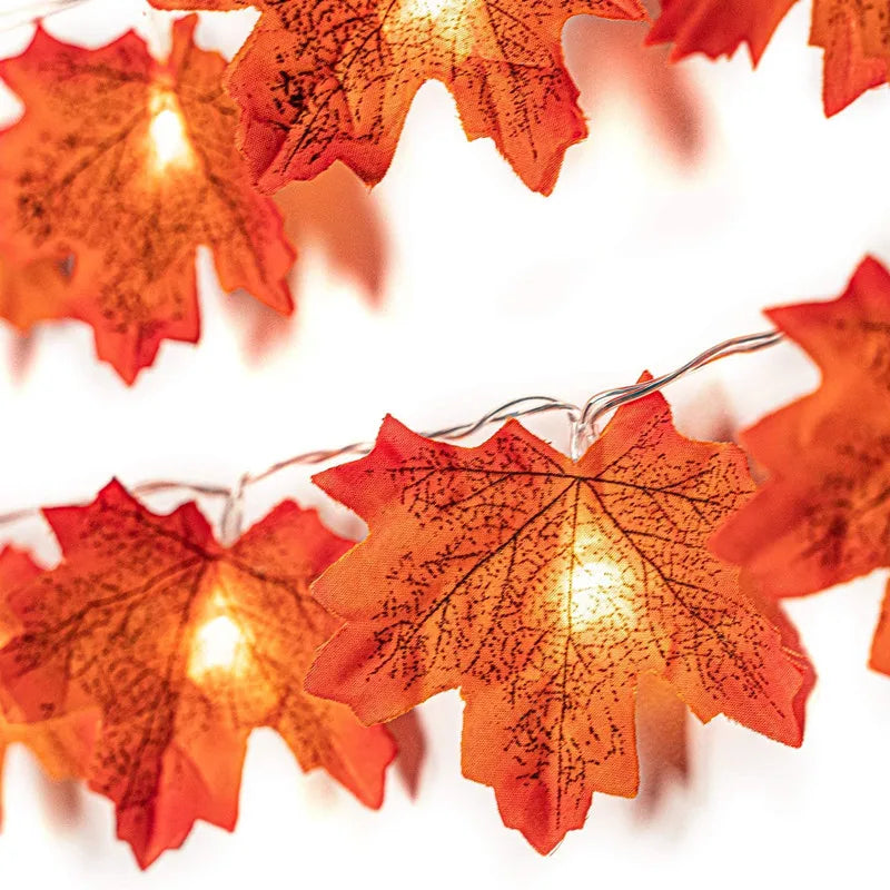 Maple Leaf LED Light Garland