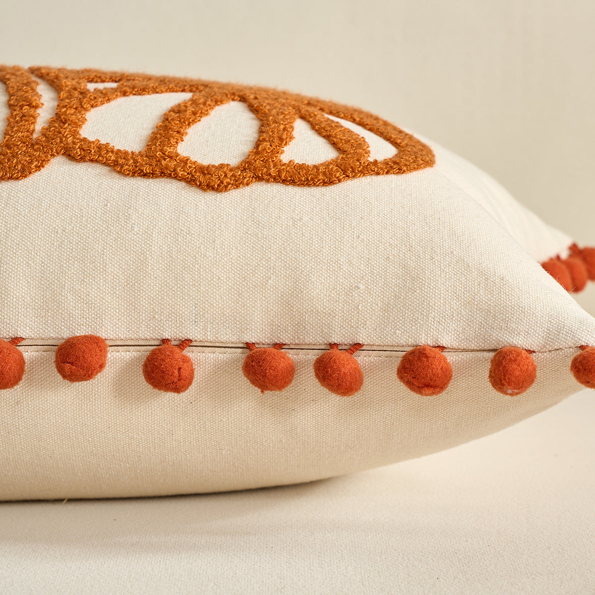 Embroidered Pumpkin & Maple Leaf Throw Pillow Covers
