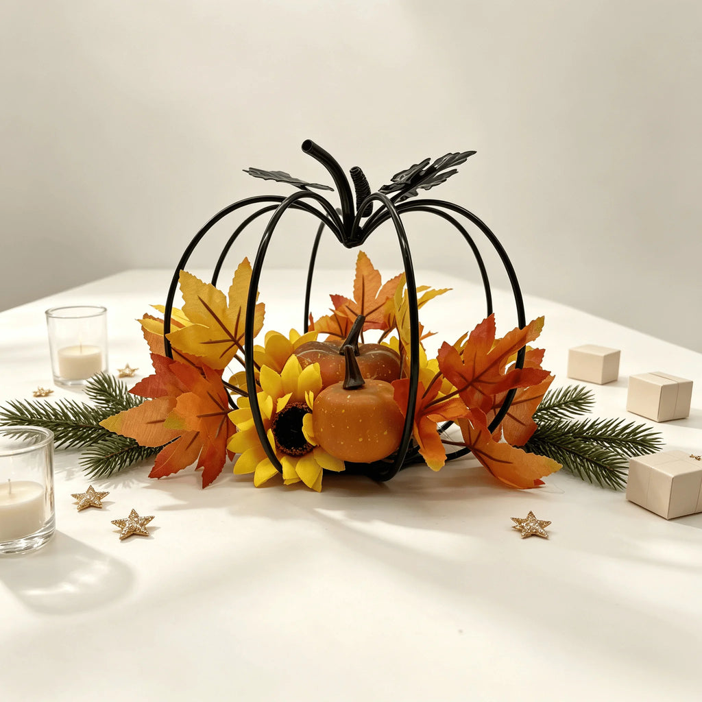 Black Iron Pumpkin Centerpiece