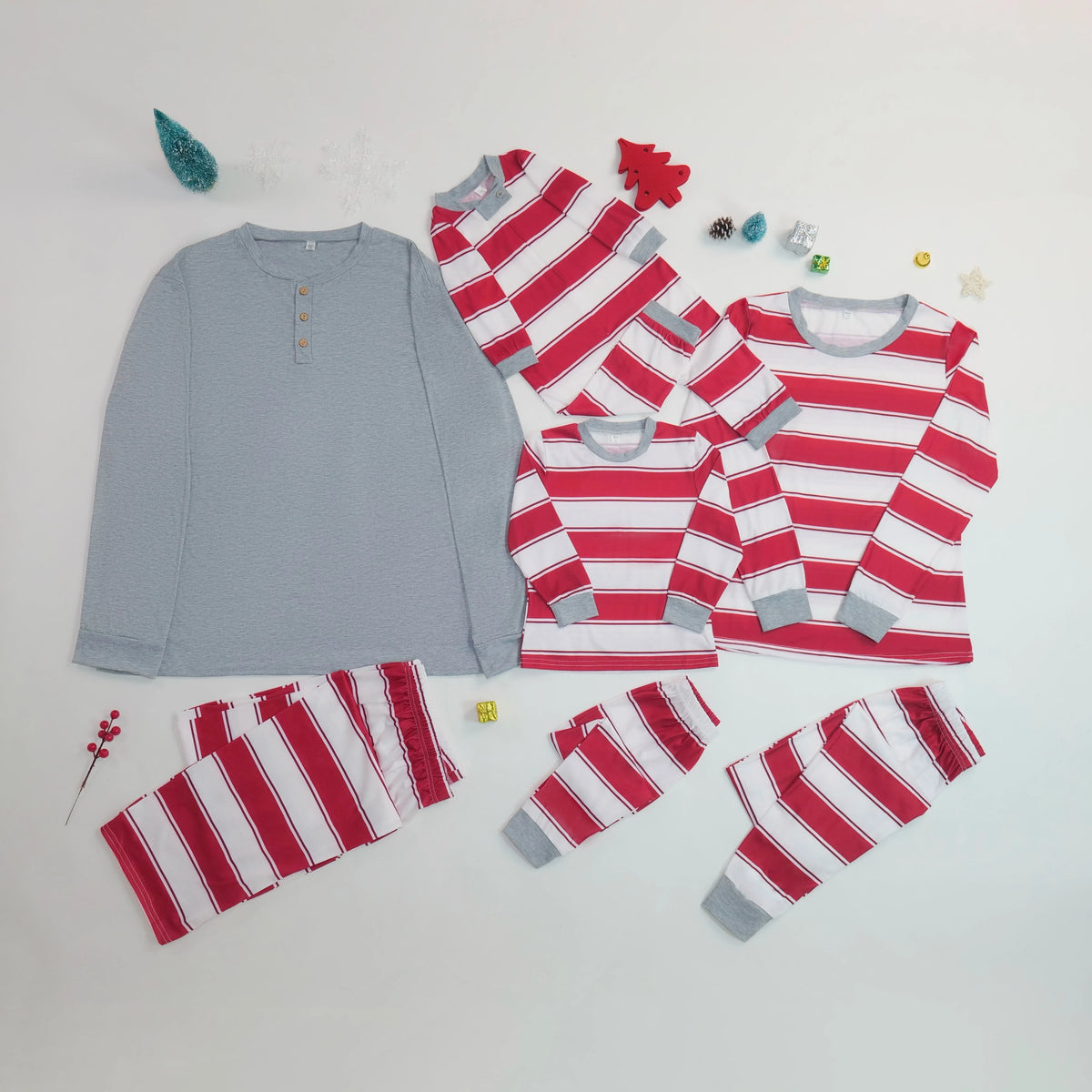 Red & White Striped Christmas Pajamas