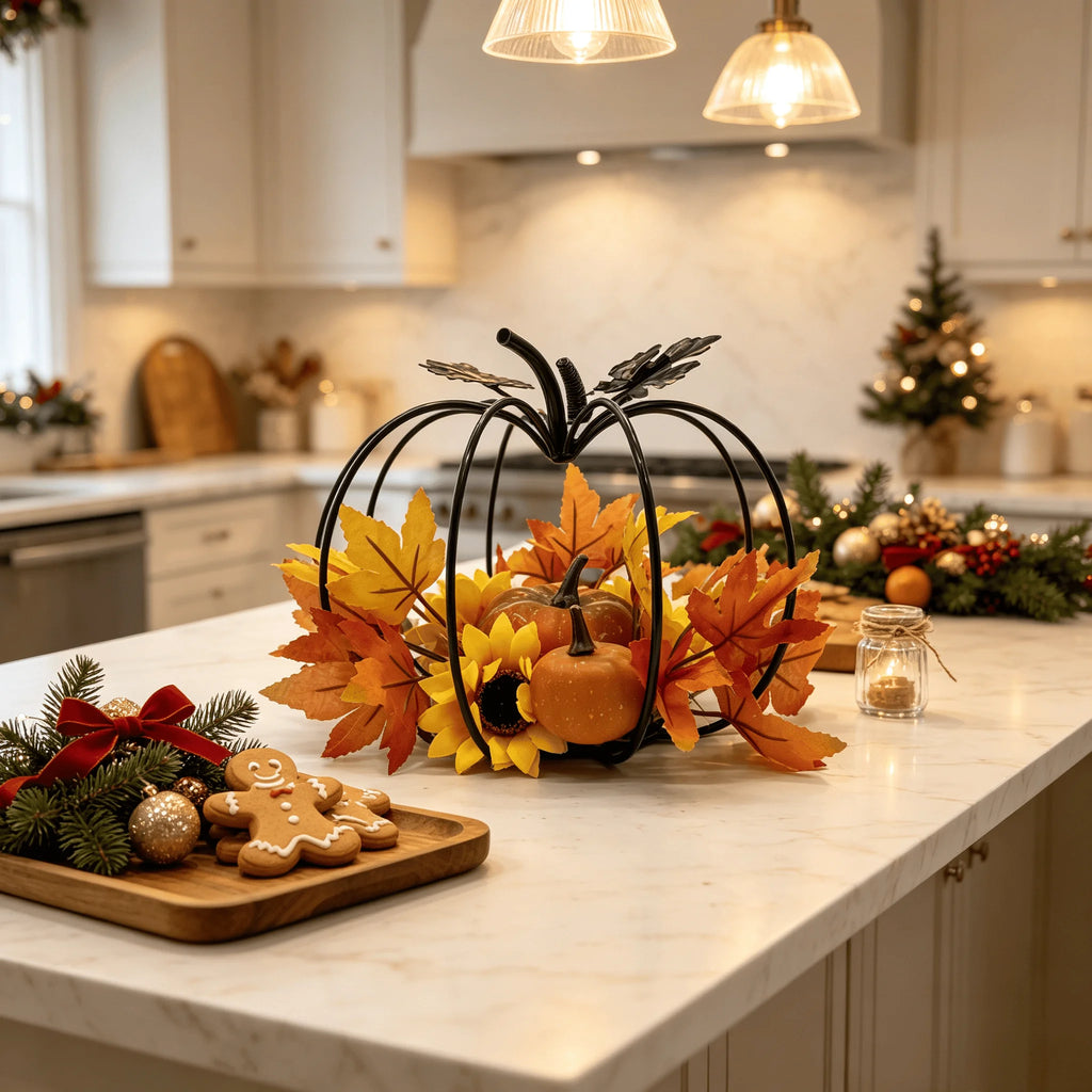 Black Iron Pumpkin Centerpiece