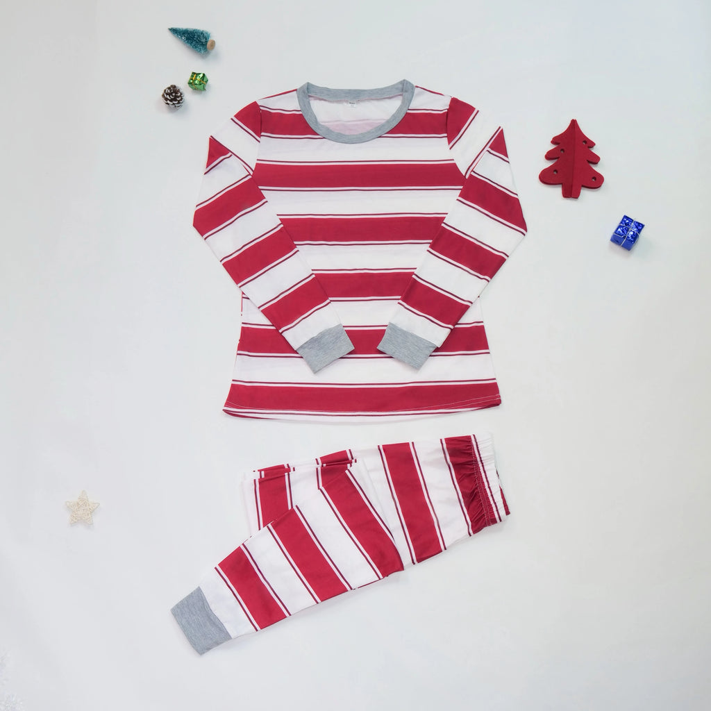 Red & White Striped Christmas Pajamas