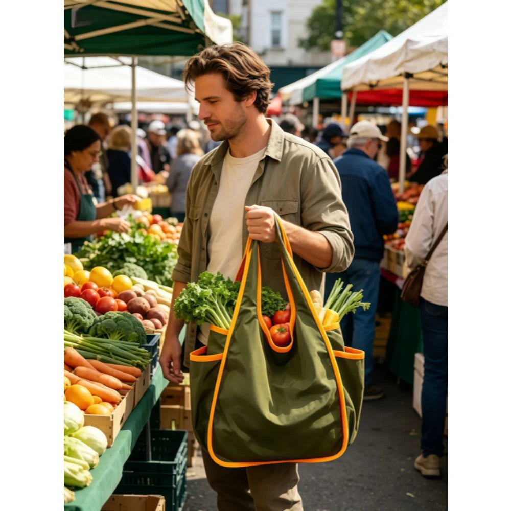 Orange & Olive Reusable Grocery Bag