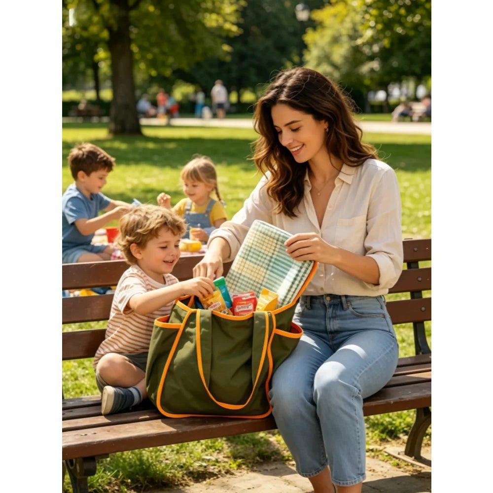Orange & Olive Reusable Grocery Bag