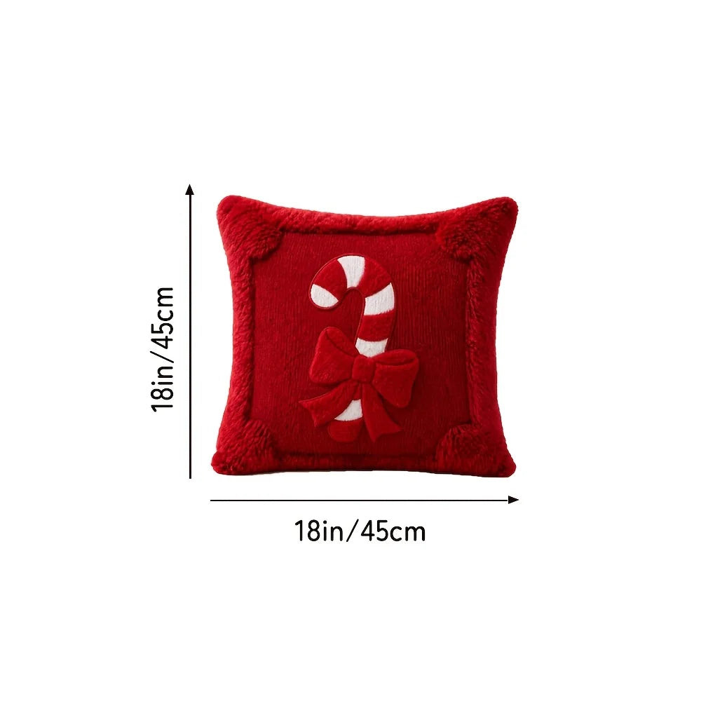 Christmas Candy Ribbon Decorative Pillow Cover