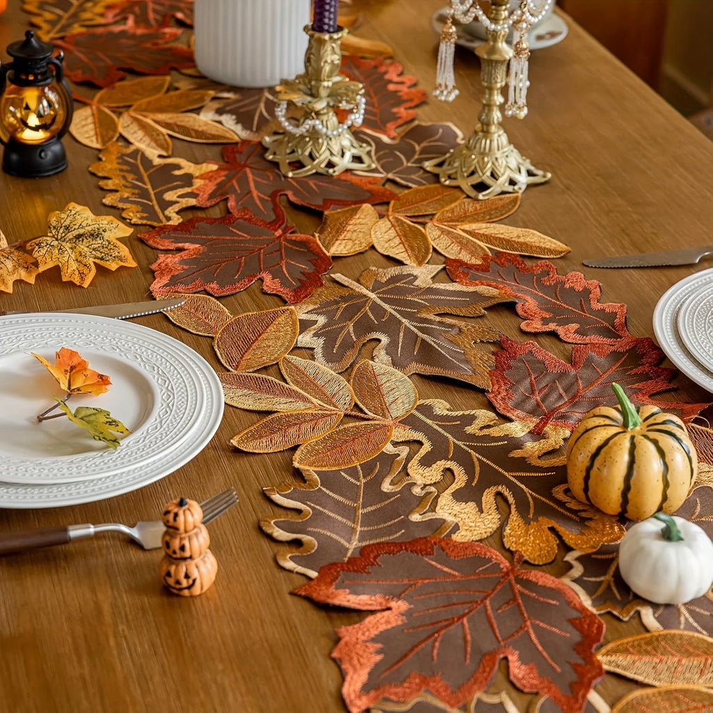 Fall Embroidered Table Runner