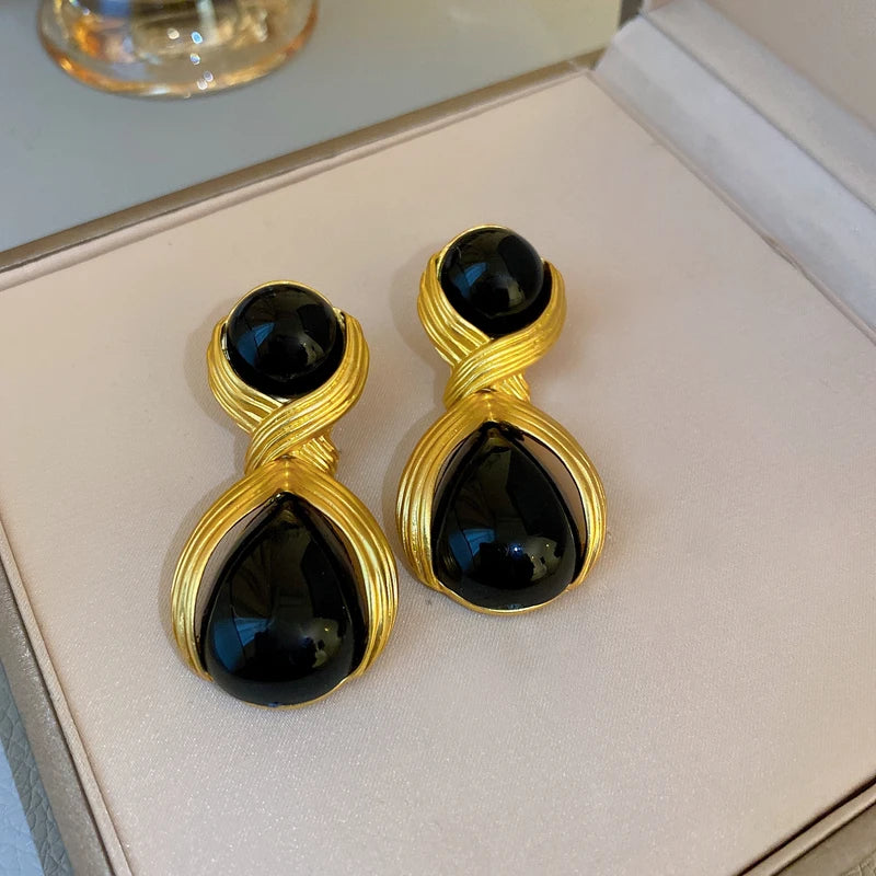 Rhinestone Water Drop Earrings