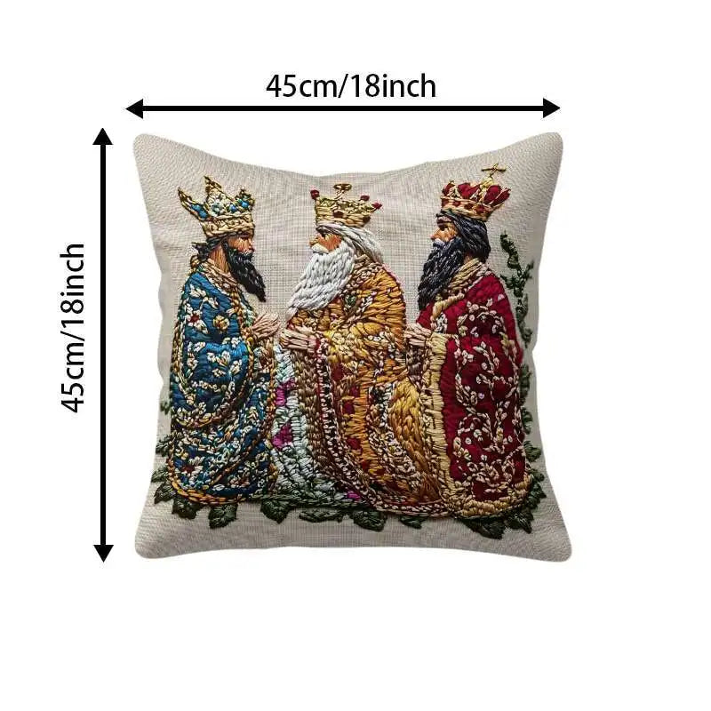 2-Piece Three Wise Men 2D Printed Decorative Pillow Cover Set