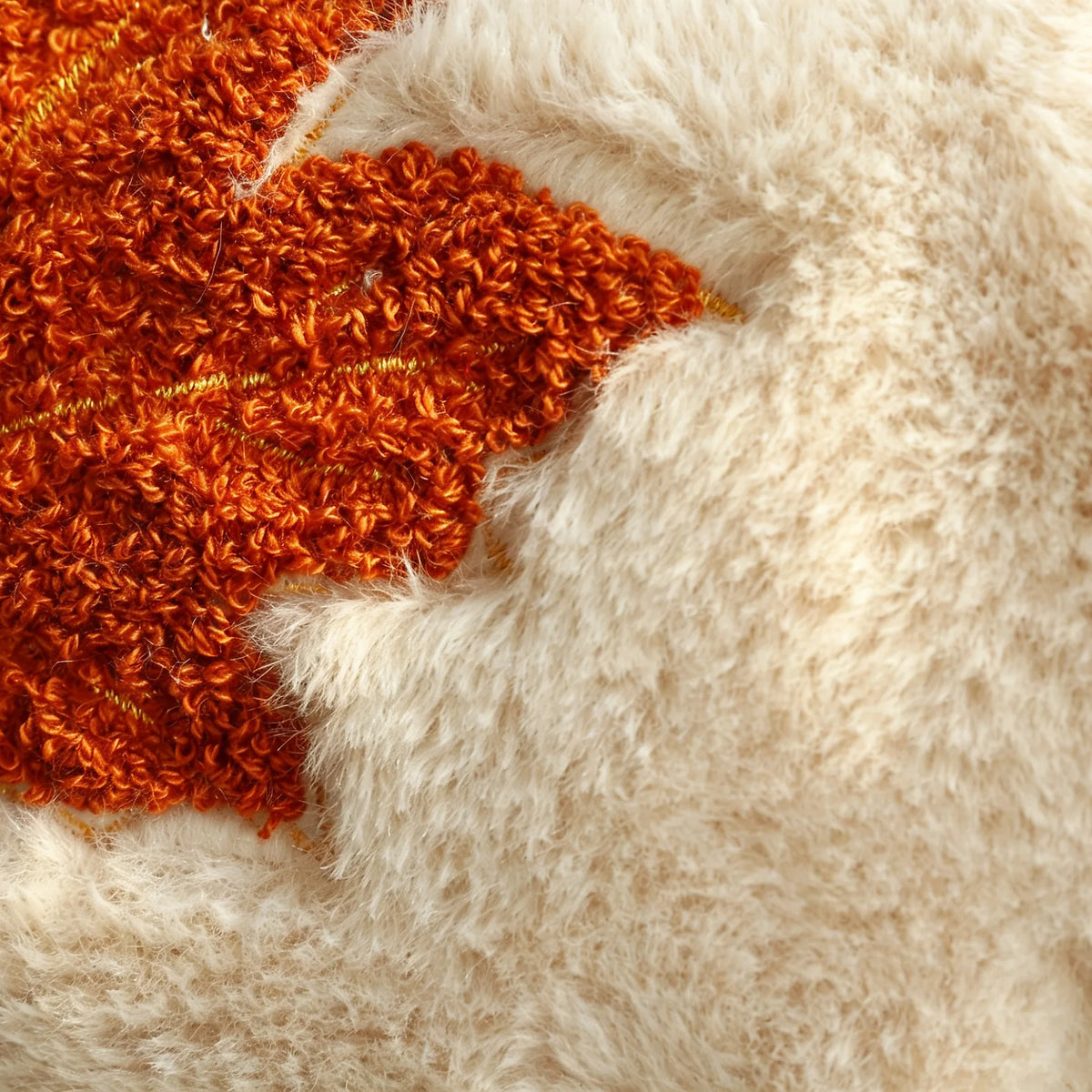 Fuzzy Fall Leaf Pillow Cover
