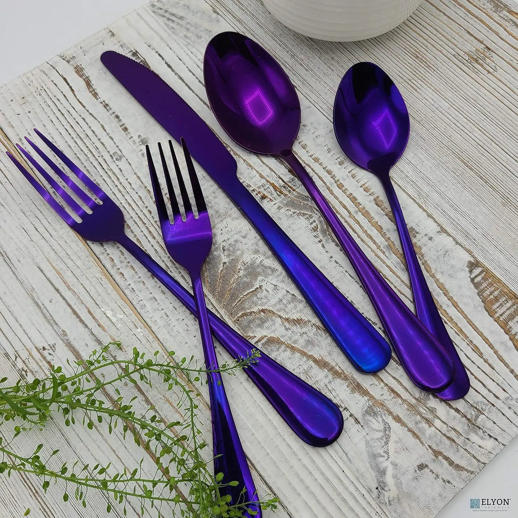 Purple Stainless Steel Flatware Set
