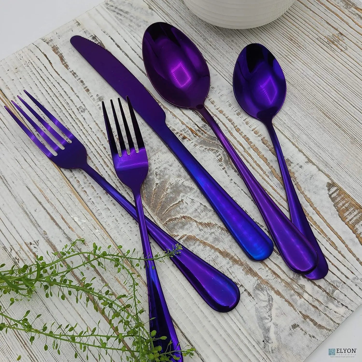 Purple Stainless Steel Flatware Set