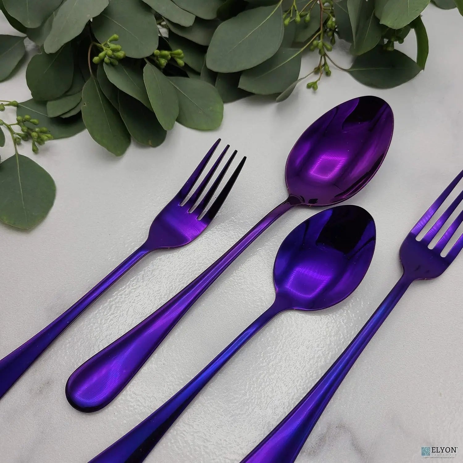 Purple Stainless Steel Flatware Set