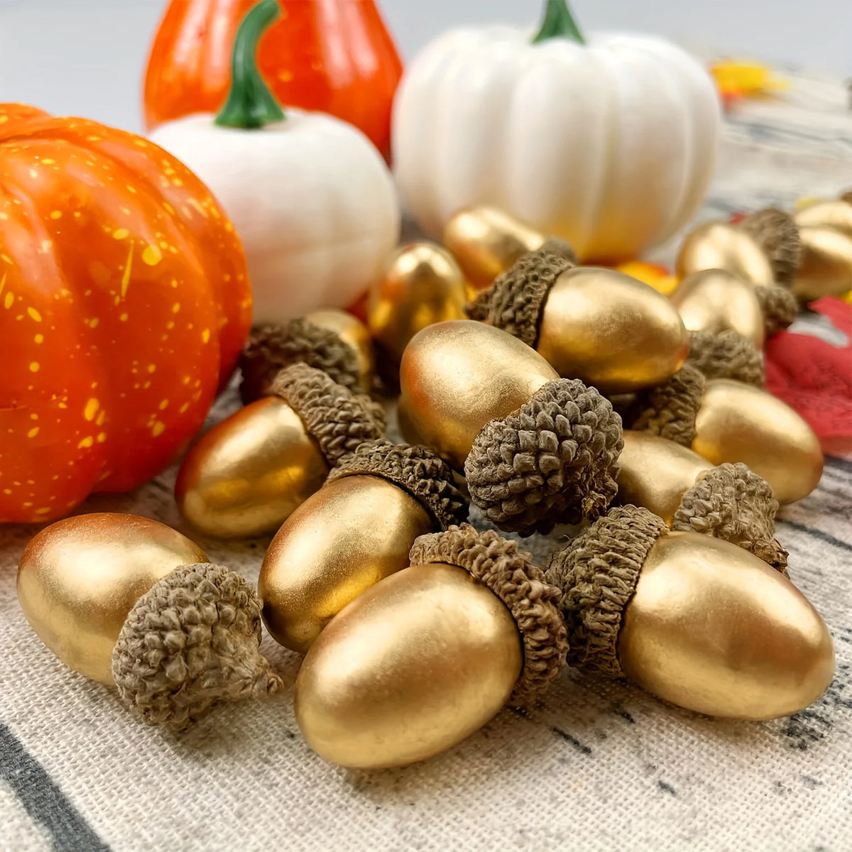 Artificial Golden Acorns – 20-Piece Decorative Set