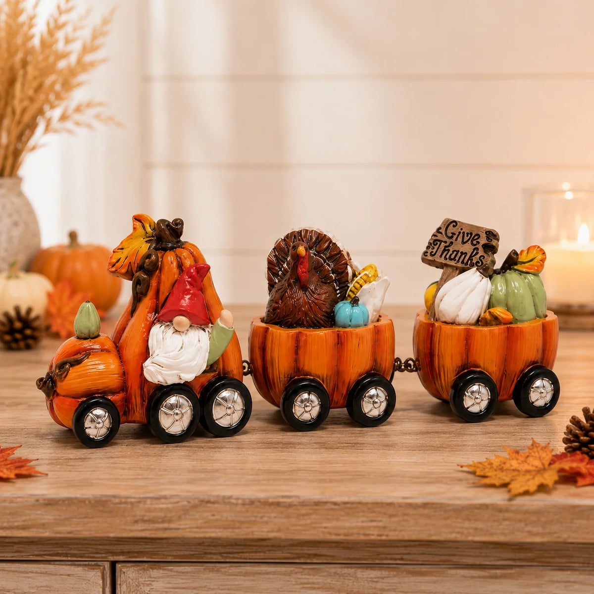 Thanksgiving Pumpkin Train Figurine