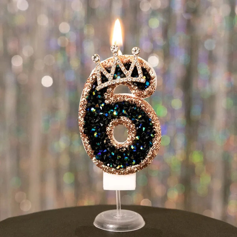 Gold & Black Crown Candles