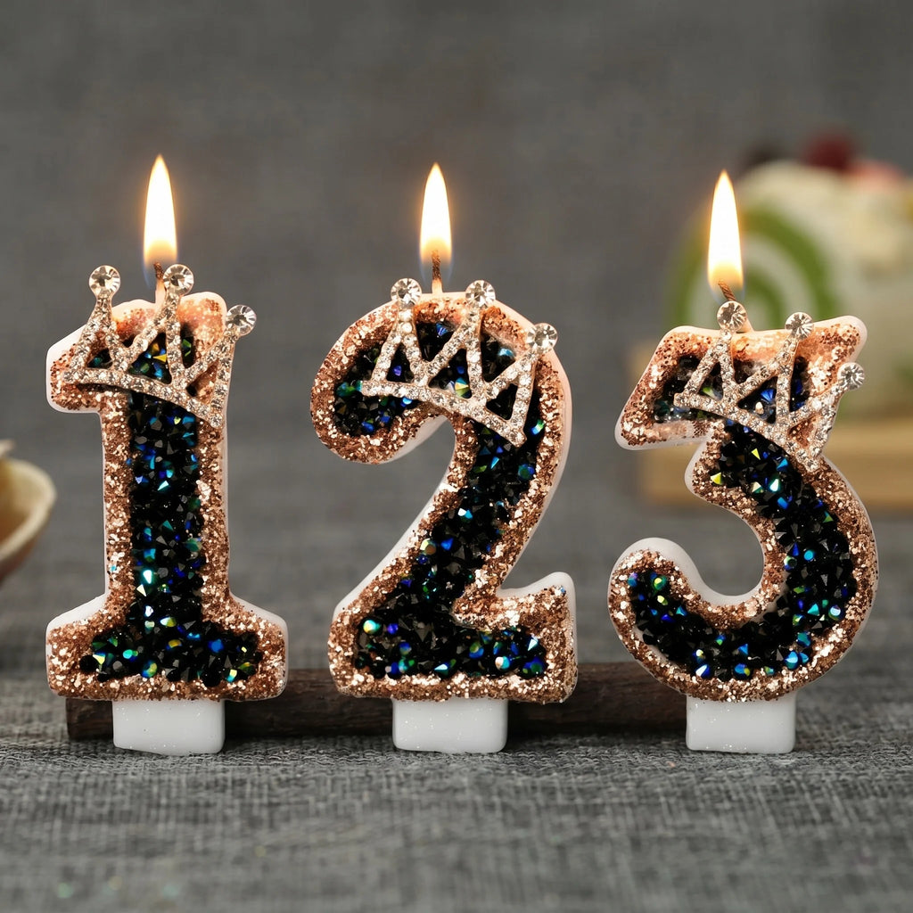 Gold & Black Crown Candles