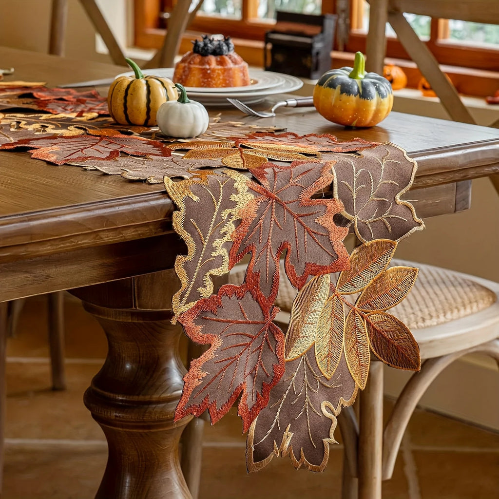 Fall Embroidered Table Runner