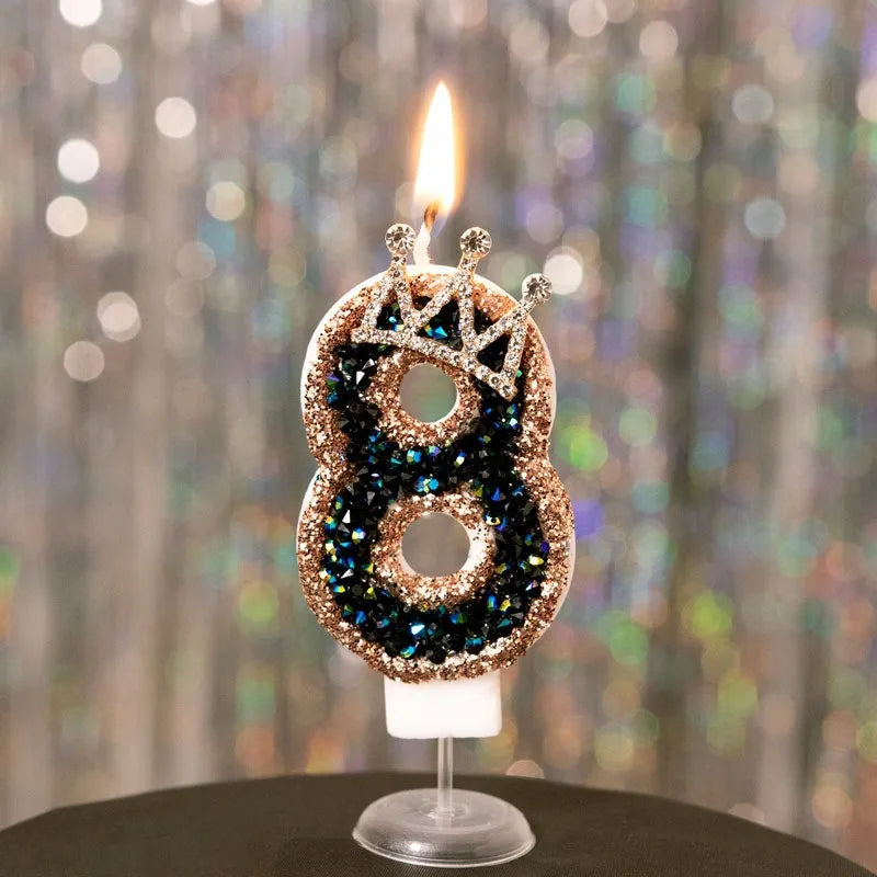 Gold & Black Crown Candles