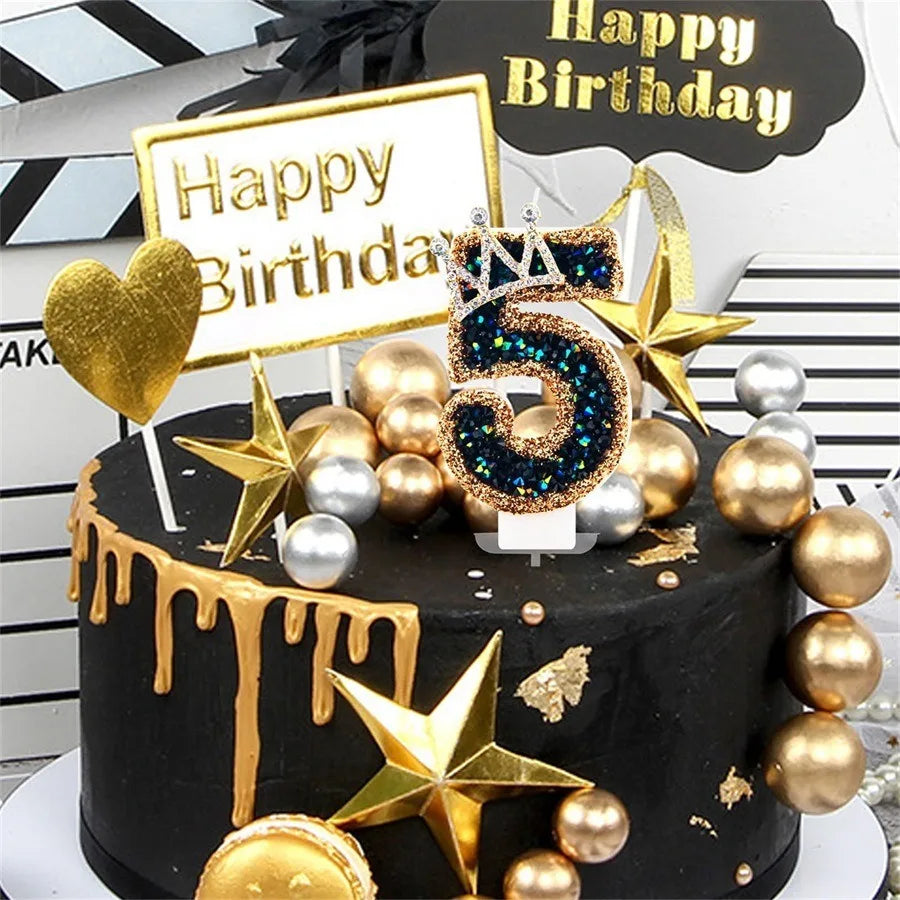 Gold & Black Crown Candles