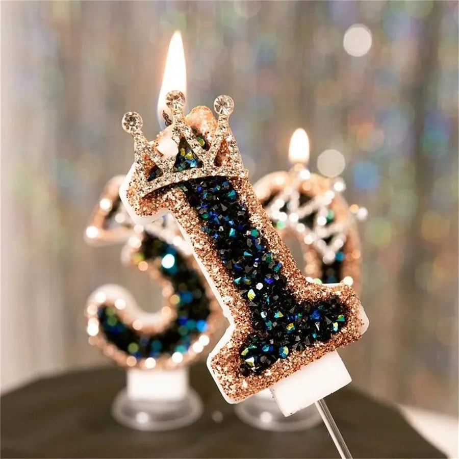 Gold & Black Crown Candles