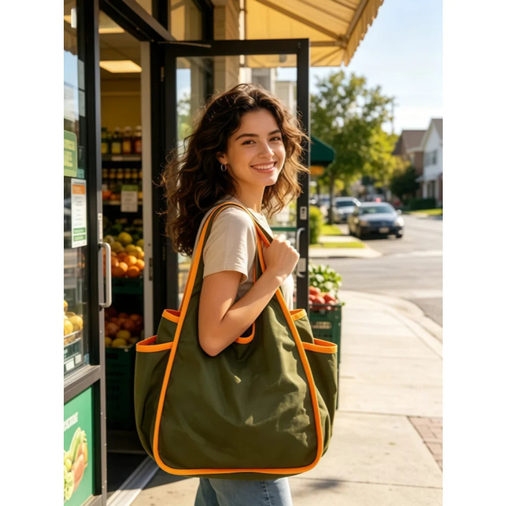 Orange & Olive Reusable Grocery Bag