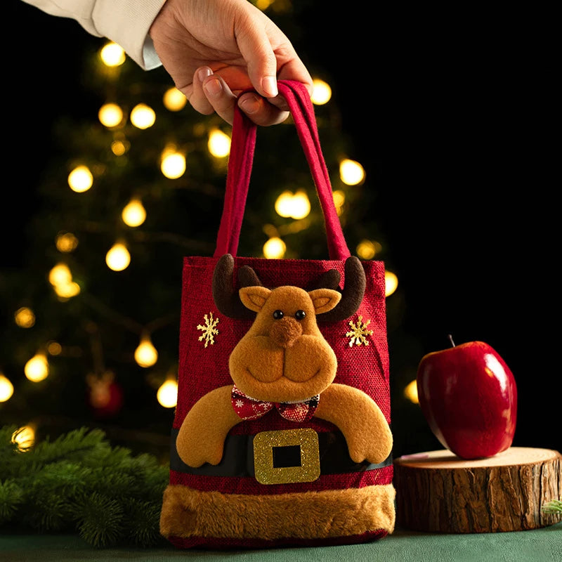 Linen Christmas Gift Bags