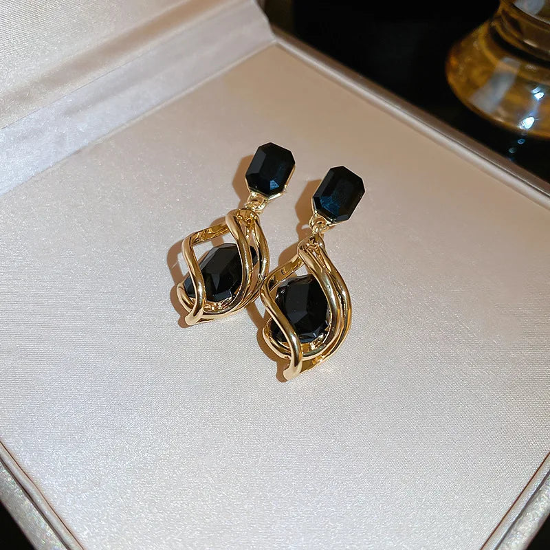 Rhinestone Water Drop Earrings
