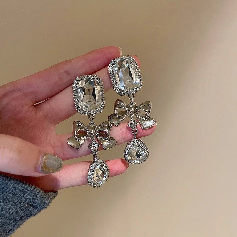 Rhinestone Water Drop Earrings