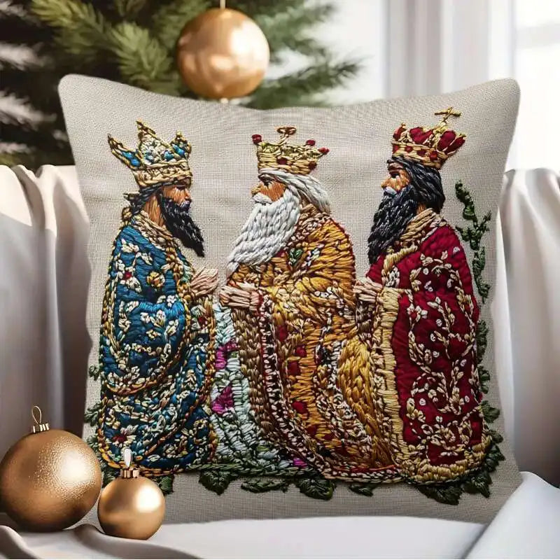 2-Piece Three Wise Men 2D Printed Decorative Pillow Cover Set