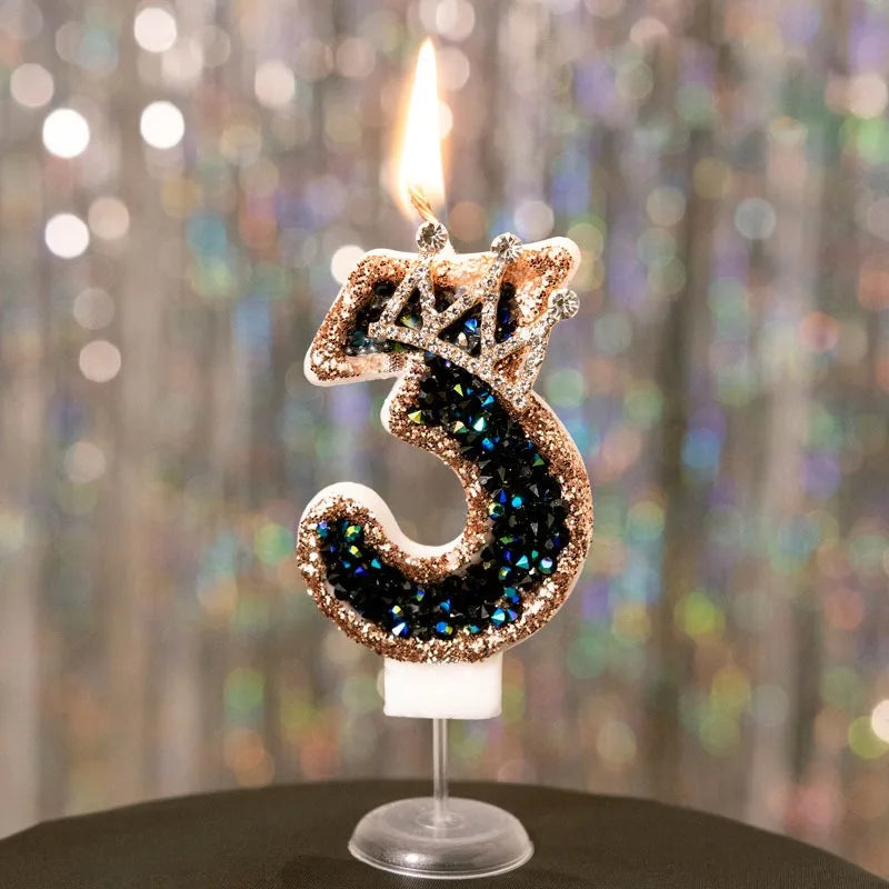 Gold & Black Crown Candles