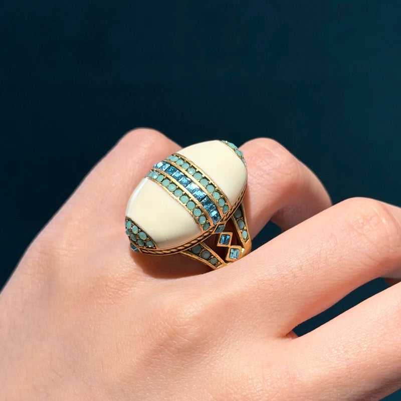Vintage Oval Crystal Ring