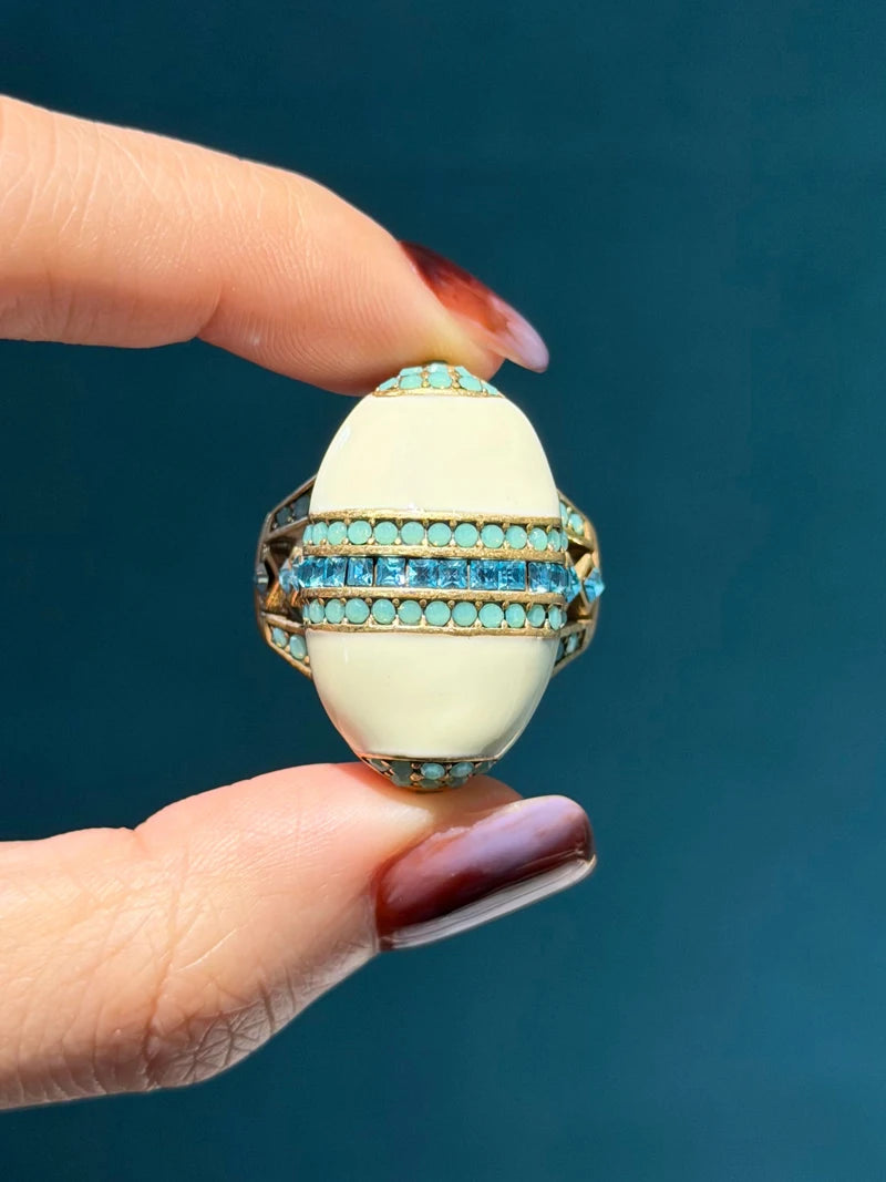 Vintage Oval Crystal Ring