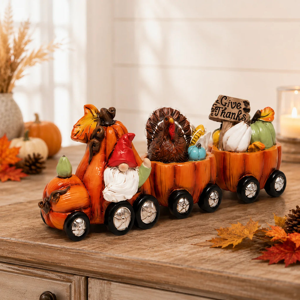 Thanksgiving Pumpkin Train Figurine
