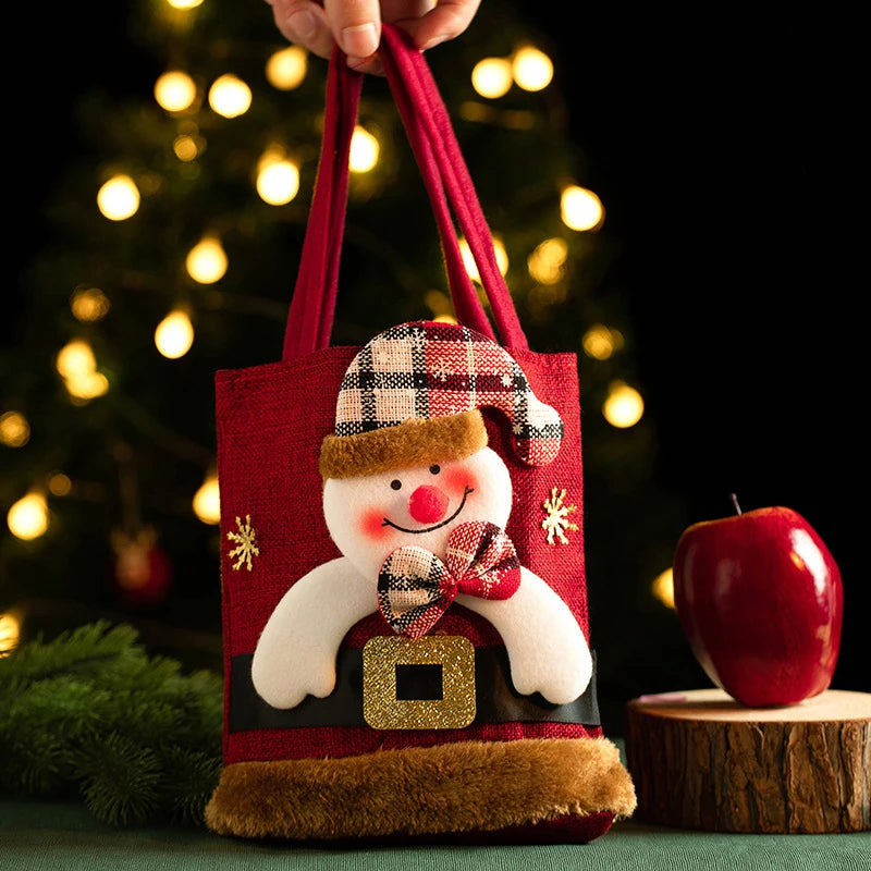 Linen Christmas Gift Bags